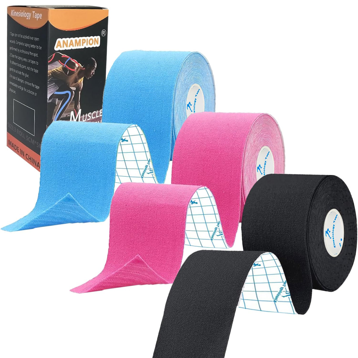 Set de 3 Rollos de Cinta Kinesiológica Deportiva