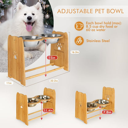 Comedero Elevado de BambÃº para Perros