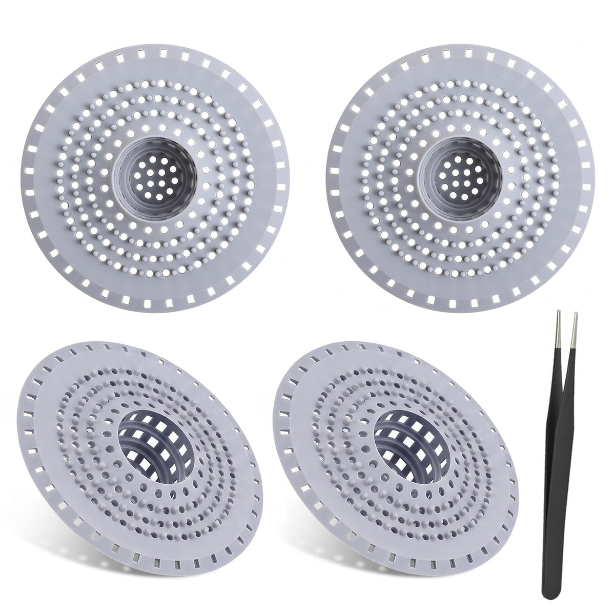 Set de 4 Filtros de Silicona para Fregadero y Ducha