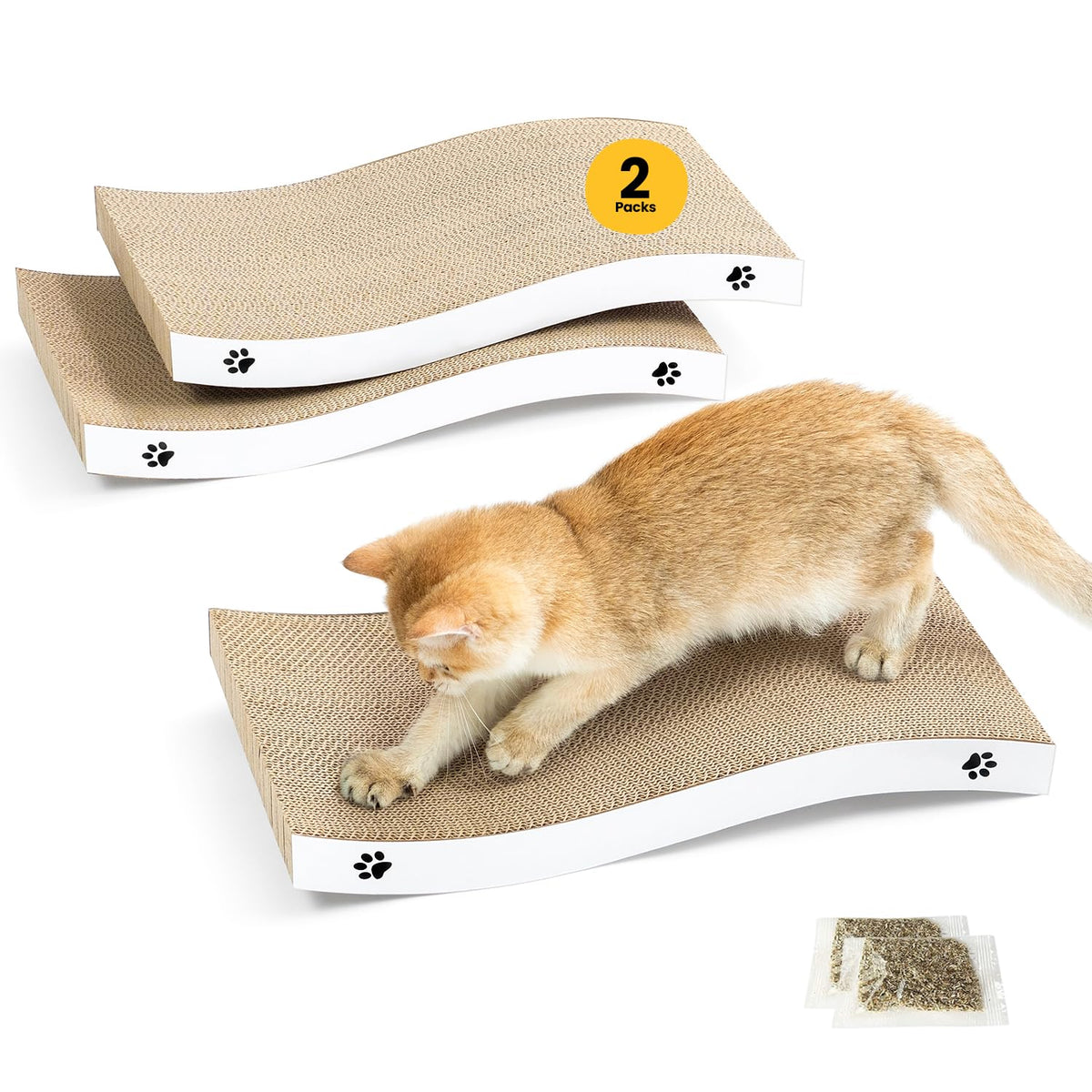 Rascador de Cartón Ondulado Reversible para Gatos