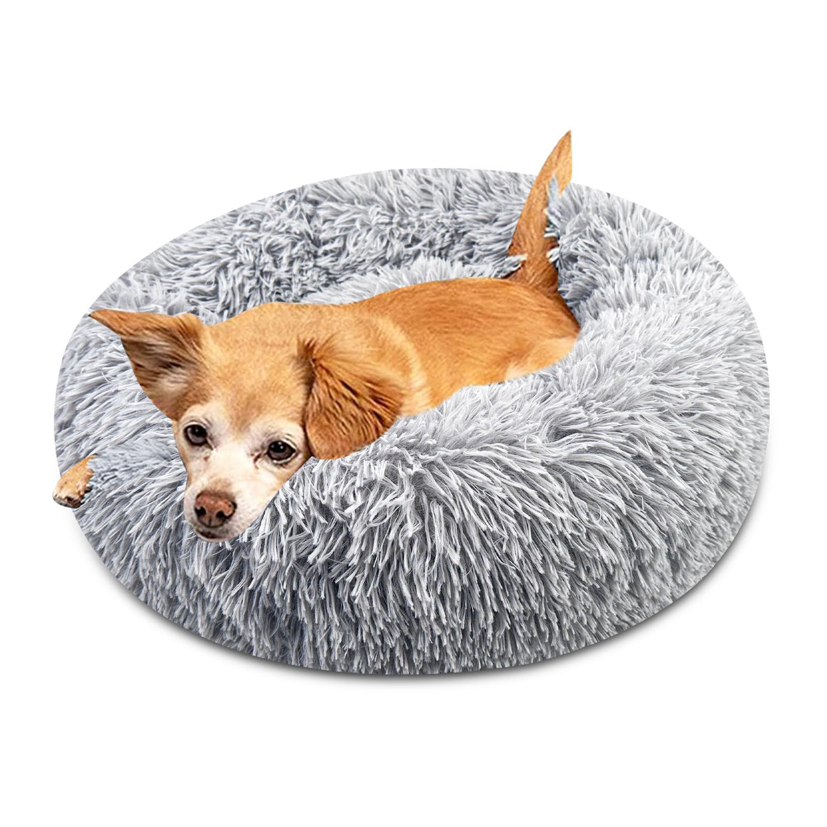 Cama Redonda de Felpa para Perros y Gatos