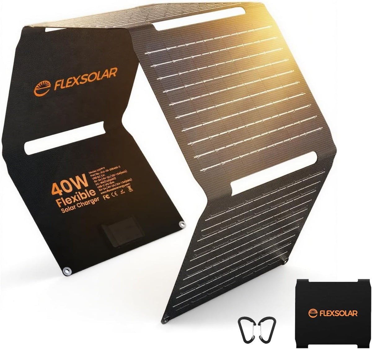 Panel solar portátil plegable 40W para camping
