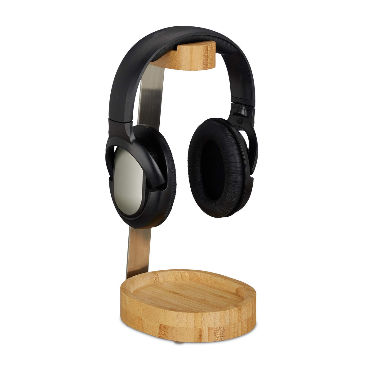 Soporte de Auriculares de Bambú y Acero