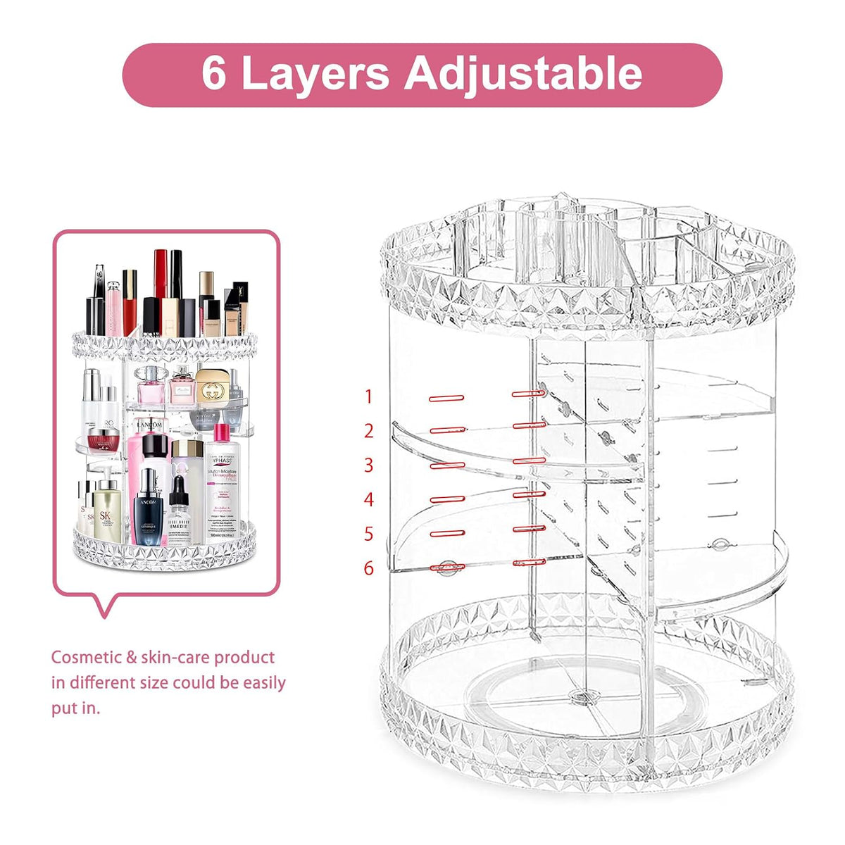 Organizador de Maquillaje Giratorio 360Â°