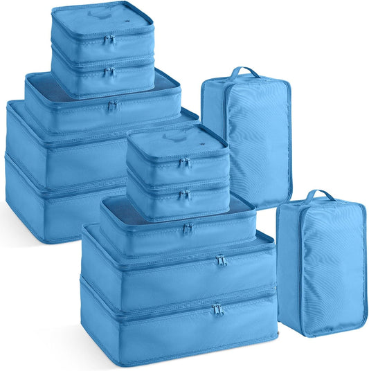 Set de 6 organizadores de viaje para maleta con bolsa de zapatos