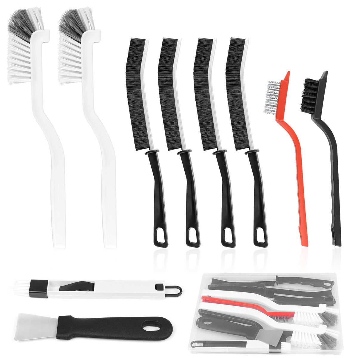 Set de 10 Cepillos de Limpieza para Grietas y Rincones