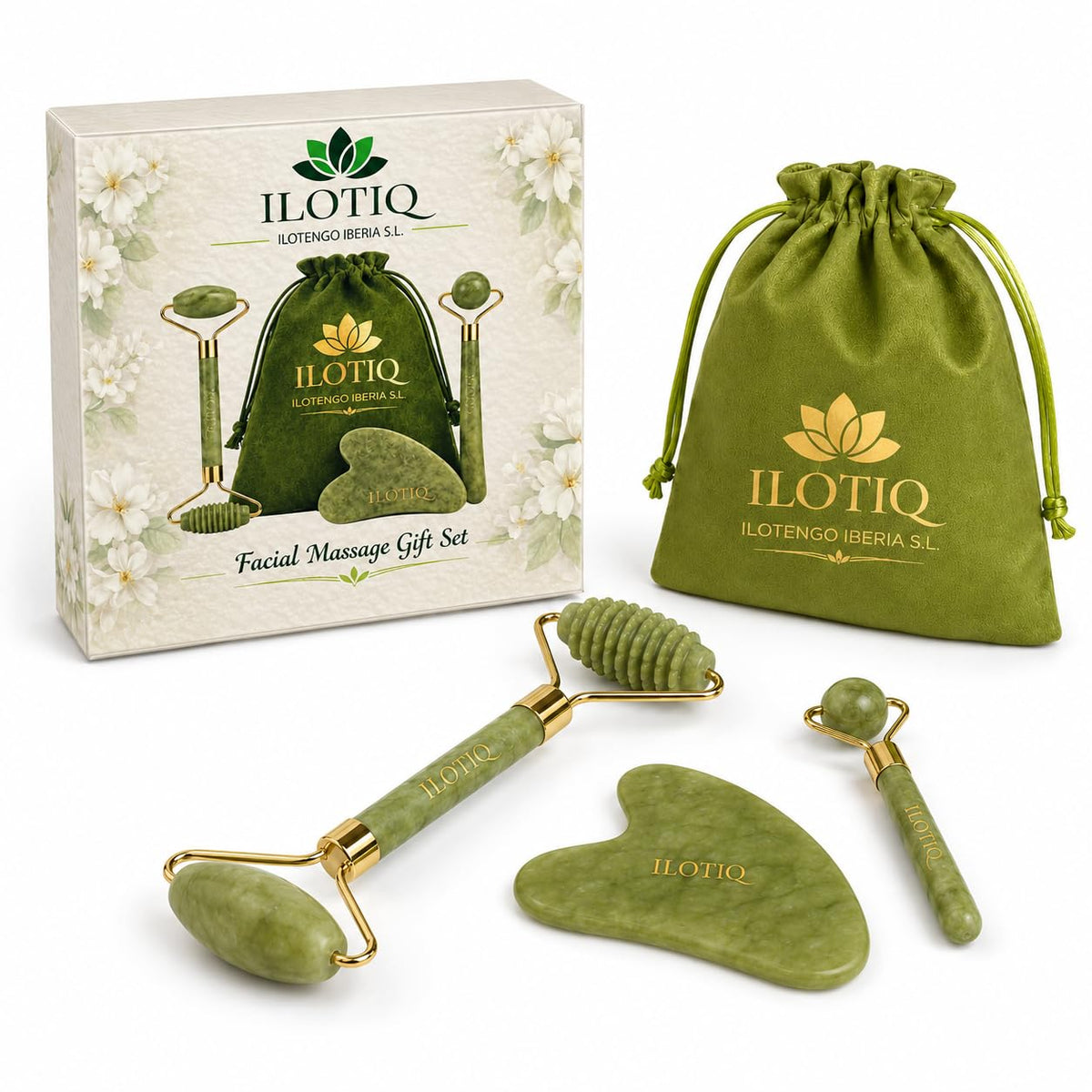 Set Rodillo de Jade y Gua Sha Facial