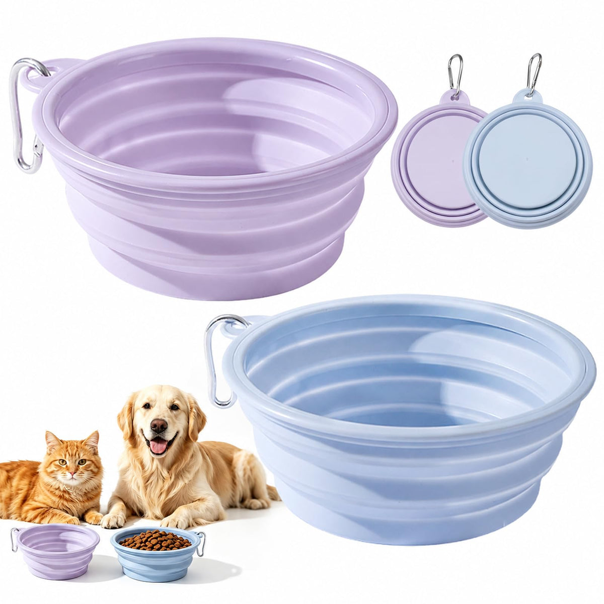 Comedero Plegable de Silicona para Mascotas (2 Piezas)