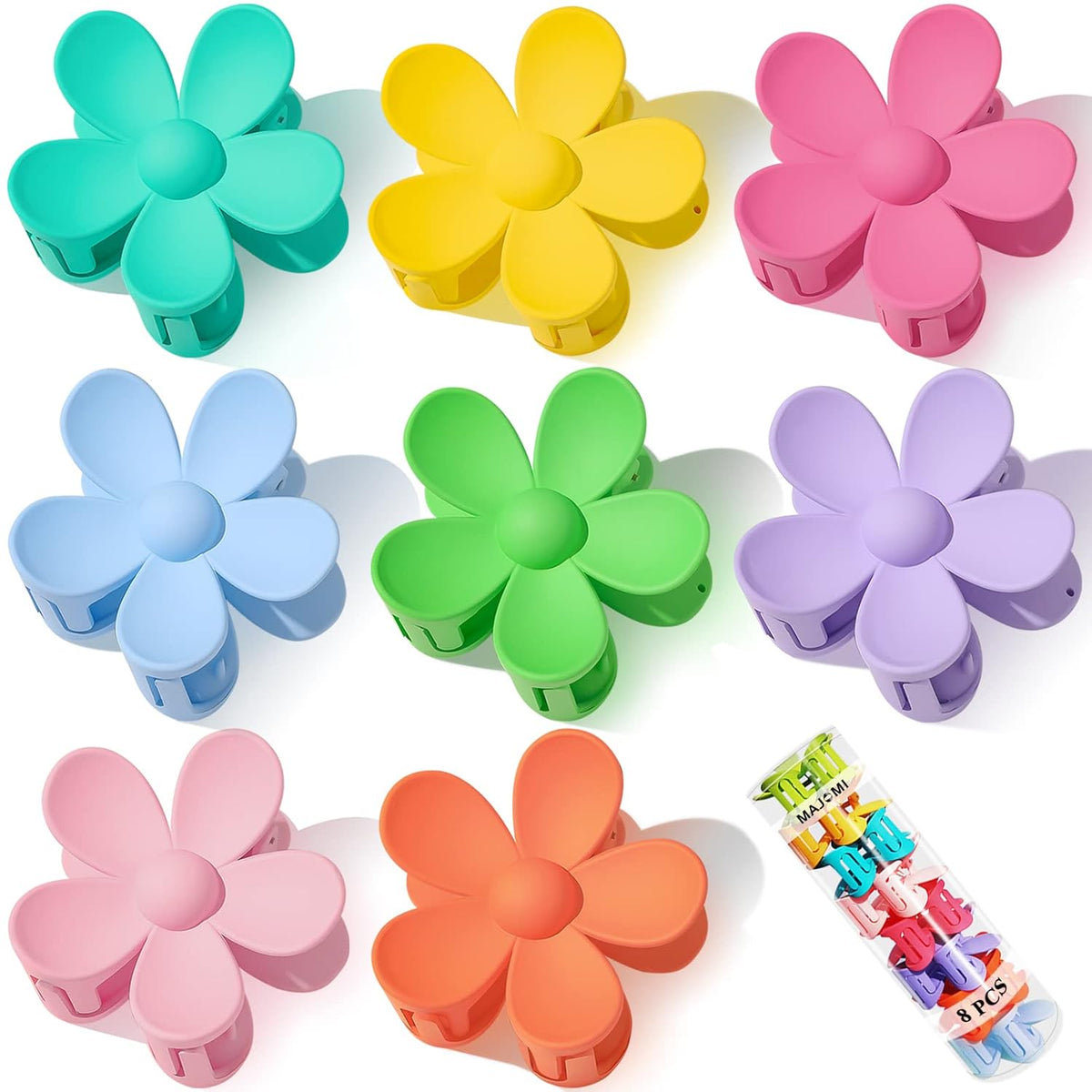 Pack de 8 pinzas de pelo flor