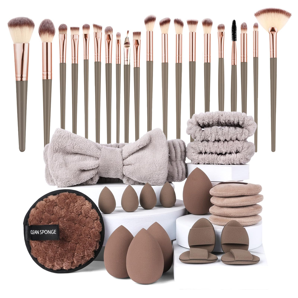 Set de 40 Piezas de Brochas de Maquillaje con Esponjas