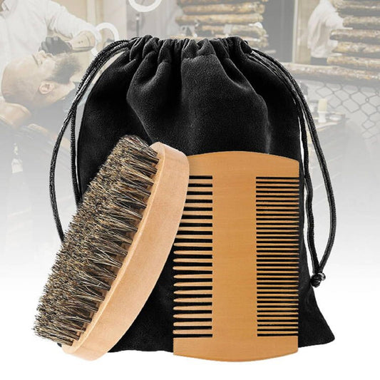 Set de Cepillo y Peine para Barba