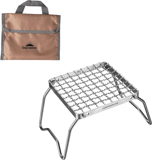 Parrilla plegable de acero inoxidable para camping