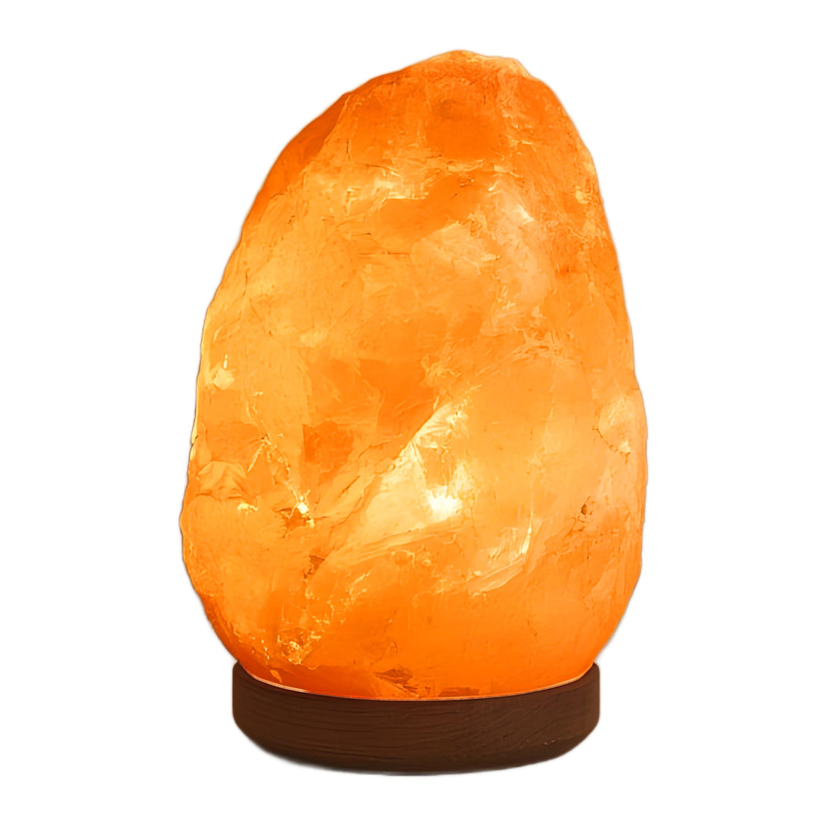 Lámpara de Sal del Himalaya con Base de Madera