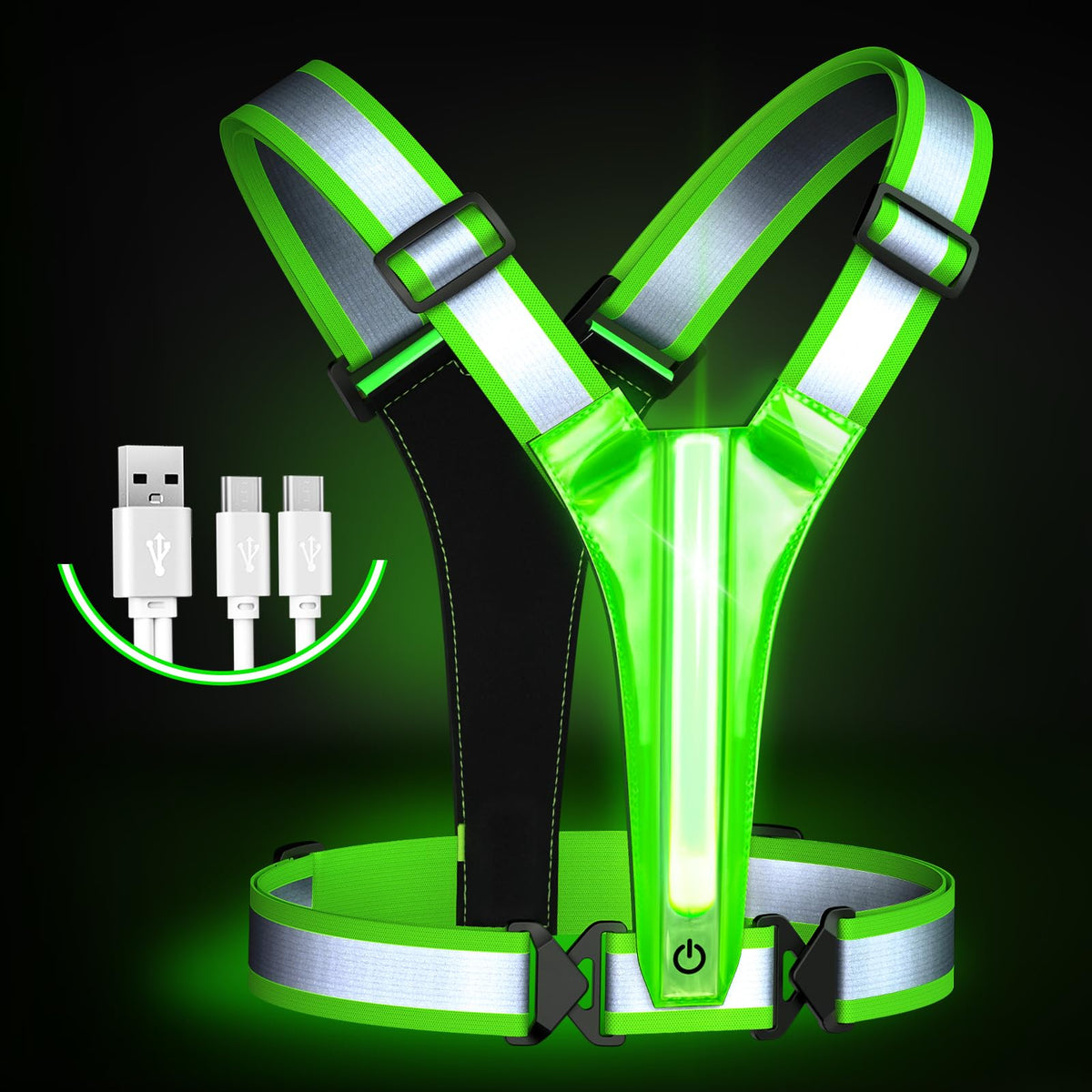 Chaleco Reflectante LED para Correr y Ciclismo