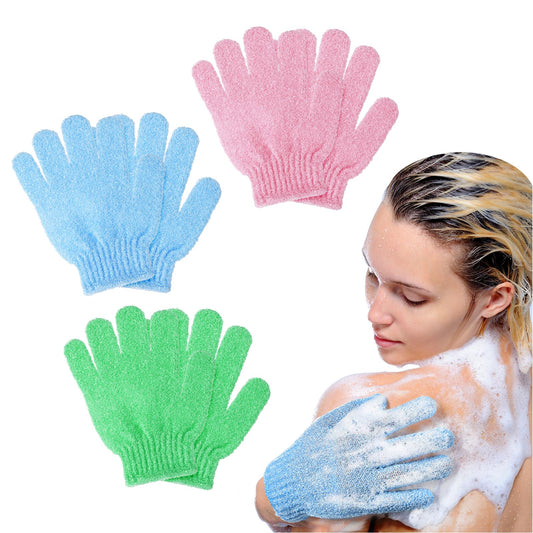 Set de 6 Guantes Exfoliantes de Bambú Doble Cara