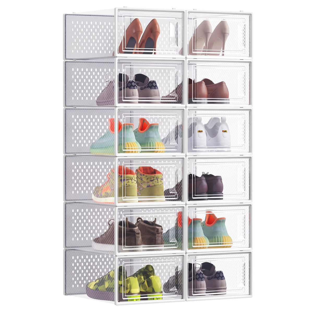 Set de 12 Cajas Organizadoras de Zapatos Apilables