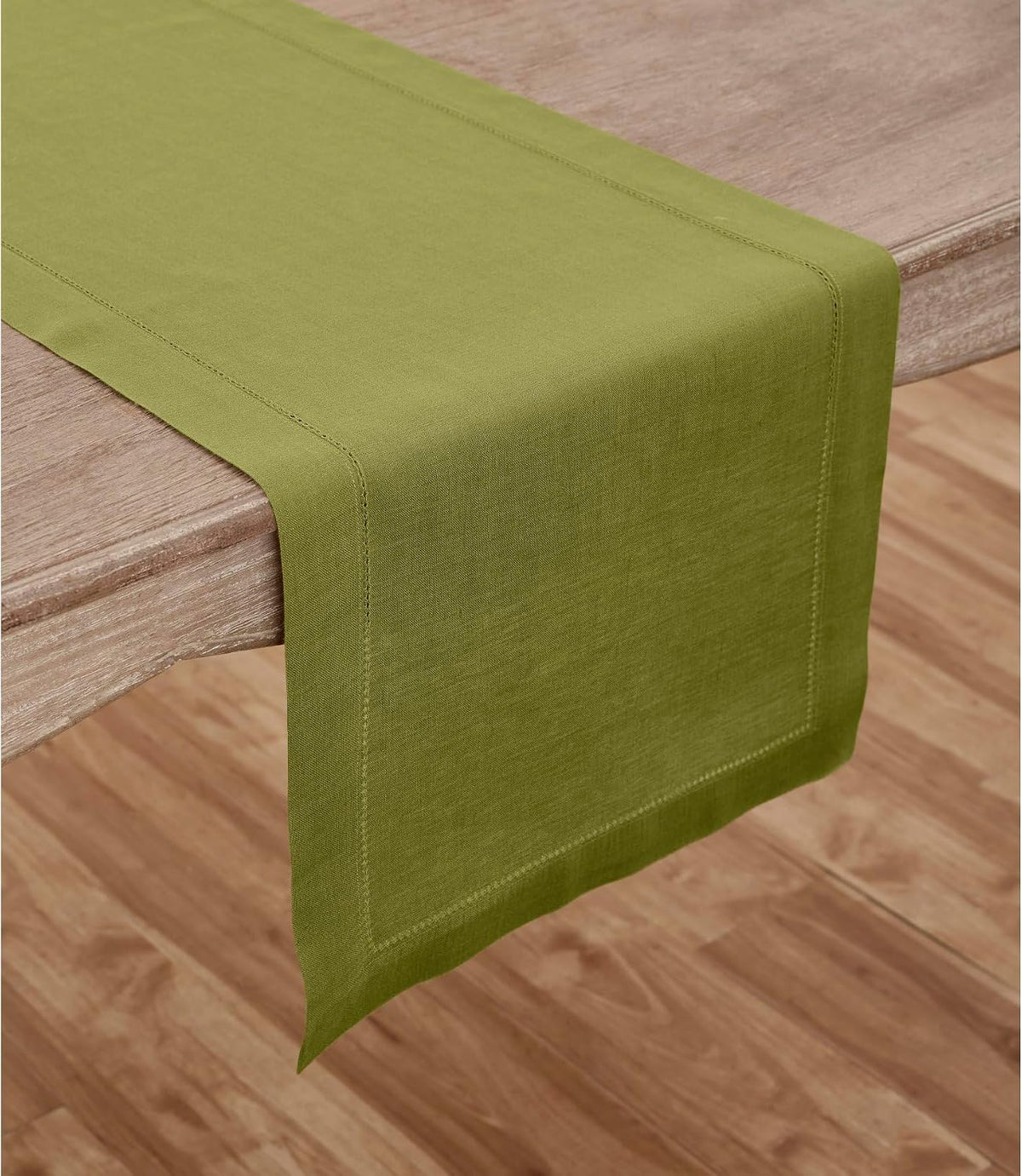 Camino de Mesa de Lino Premium Verde Aguacate