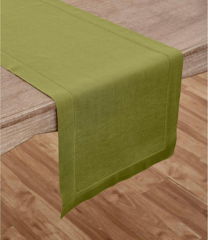 Camino de Mesa de Lino Premium Verde Aguacate