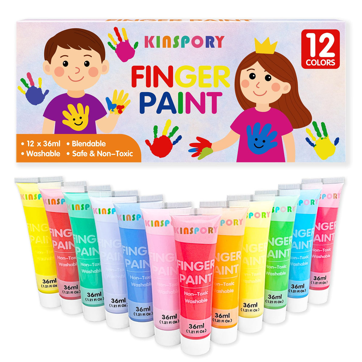 Set de Pinturas de Dedos para Niños 12 Colores