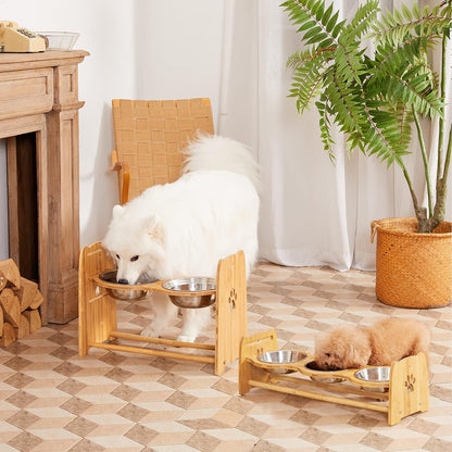 Comedero Elevado de BambÃº para Perros