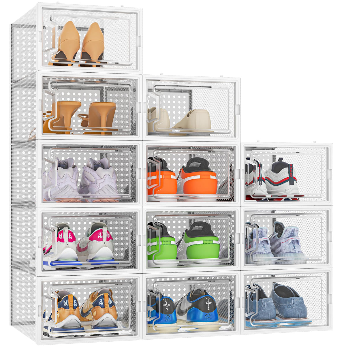Cajas de Zapatos Transparentes con Apertura Frontal (12 uds)