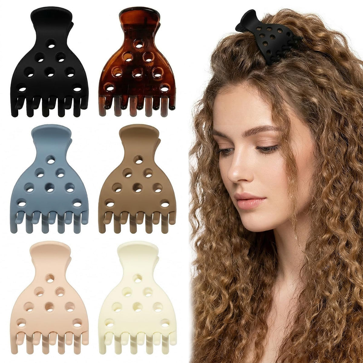 Pack de 6 Pinzas de Pelo Grandes de Garra