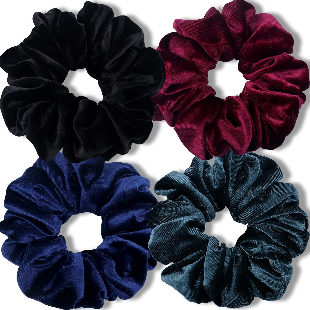 Pack de 4 coleteras XL de terciopelo