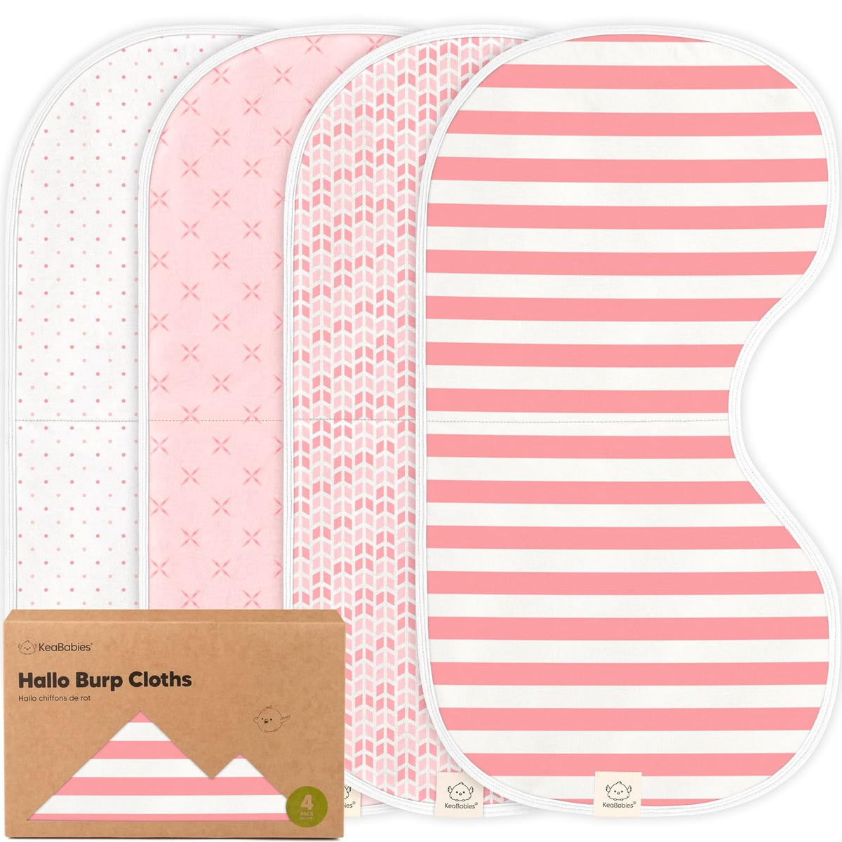 Set de 4 Baberos y Paños de Algodón Orgánico para Bebé