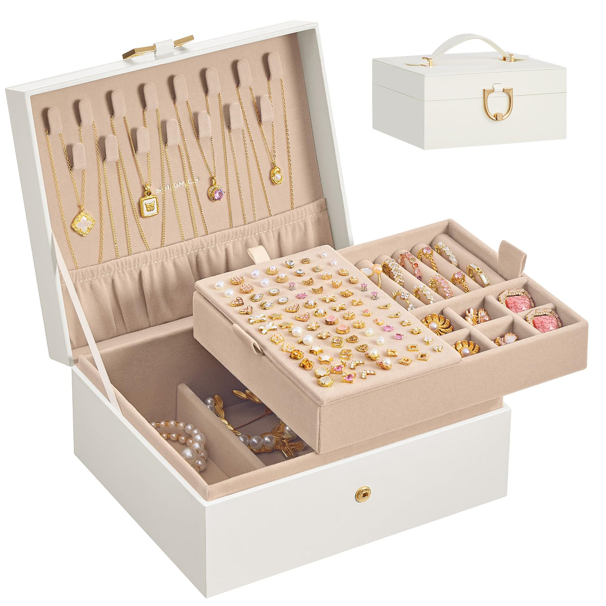 Caja Organizadora de Joyas con Espejo