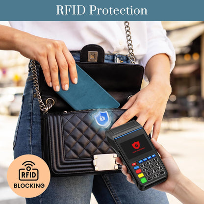 Cartera Slim para Mujer con Protección RFID y Cremallera