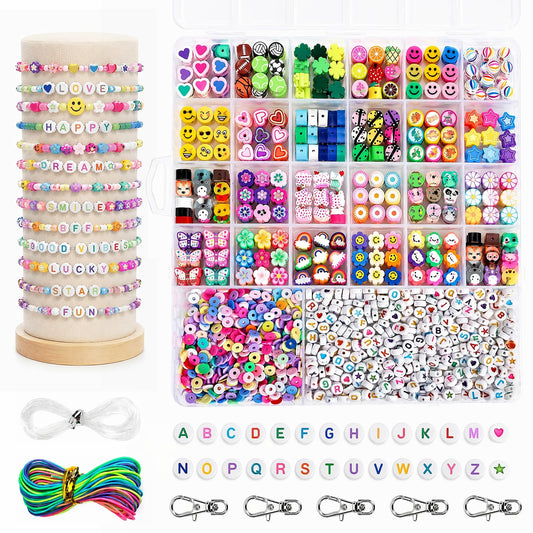 Kit de 1800 Cuentas para Hacer Pulseras Infantil