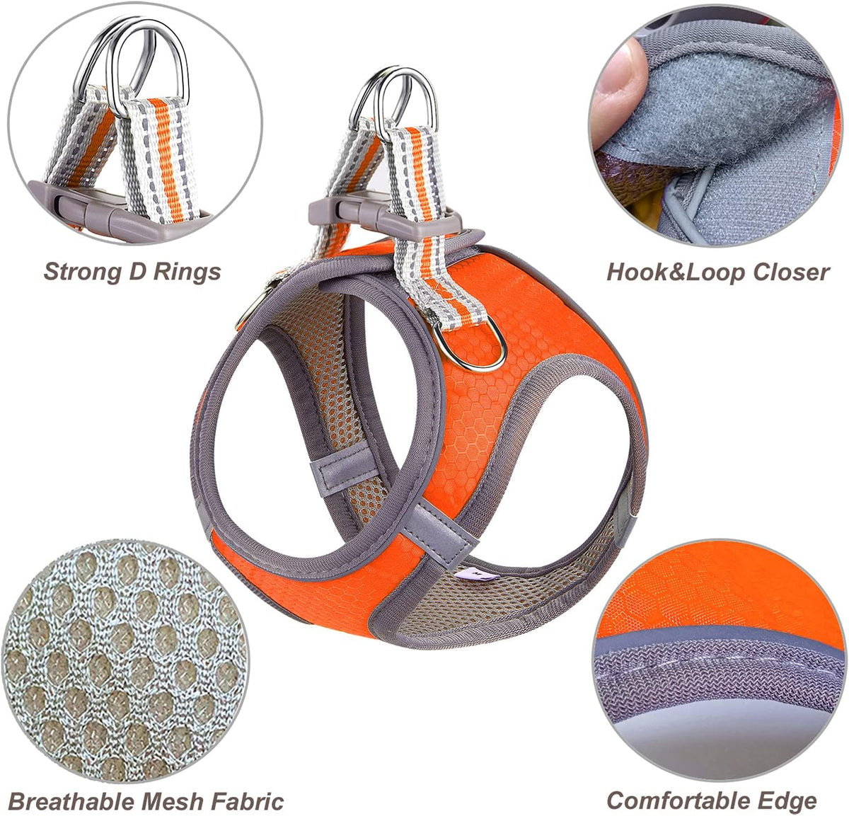 Set de Arnés Ajustable con Correa y Collar Reflectante 3M