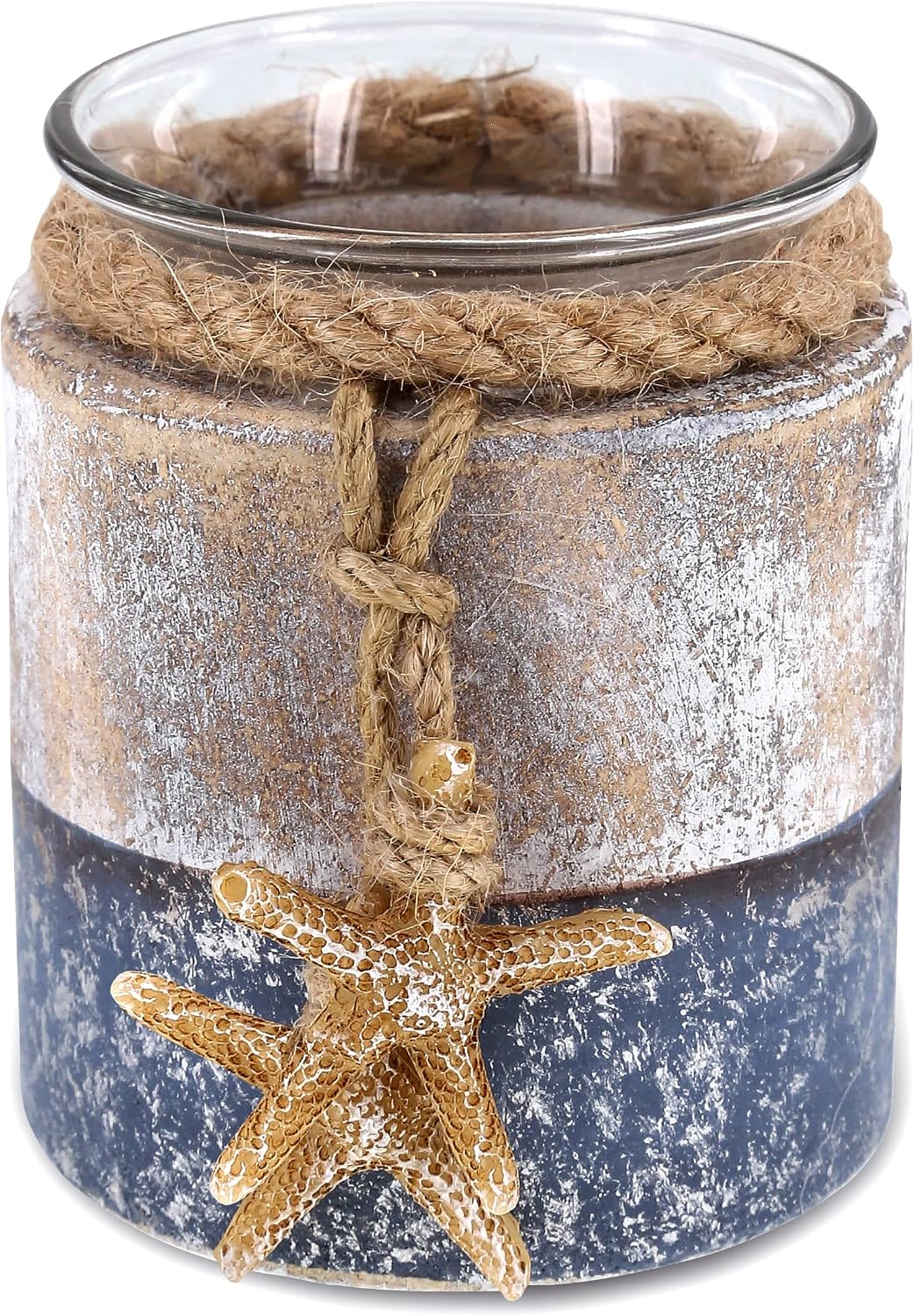 Portavelas Decorativo de Estrella de Mar Plateado