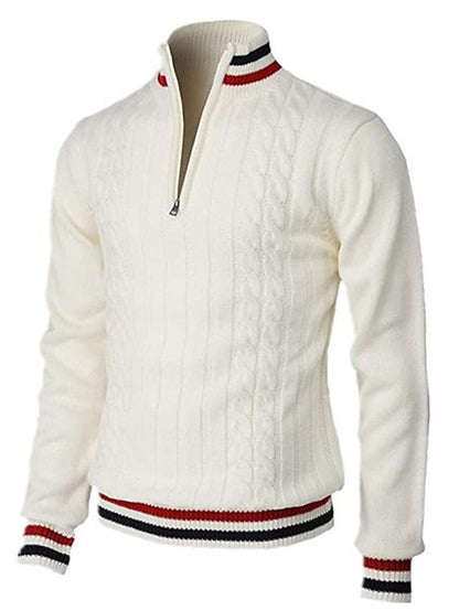 Suéter de Cuello Alto Semi-Cremallera para Hombre