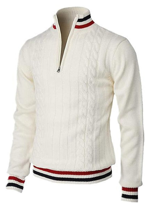 Suéter de Cuello Alto Semi-Cremallera para Hombre