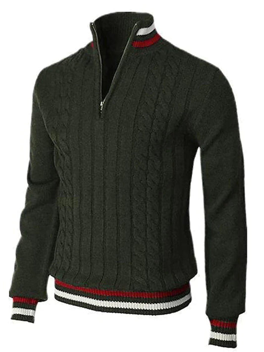 Suéter de Cuello Alto Semi-Cremallera para Hombre