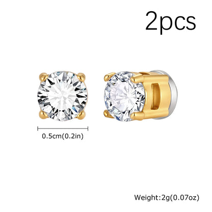 Pendientes Magnéticos sin Piercing - Circonita, Acero Inoxidable