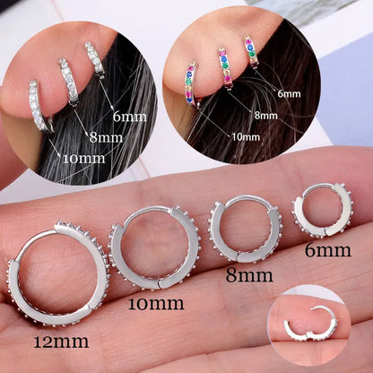 Aros Pequeños de Acero Inoxidable con Circonita - Cartílago y Tragus