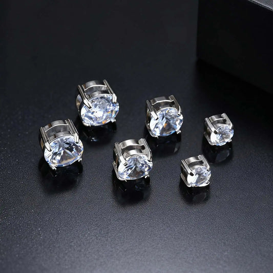 Pendientes Magnéticos sin Piercing - Circonita, Acero Inoxidable