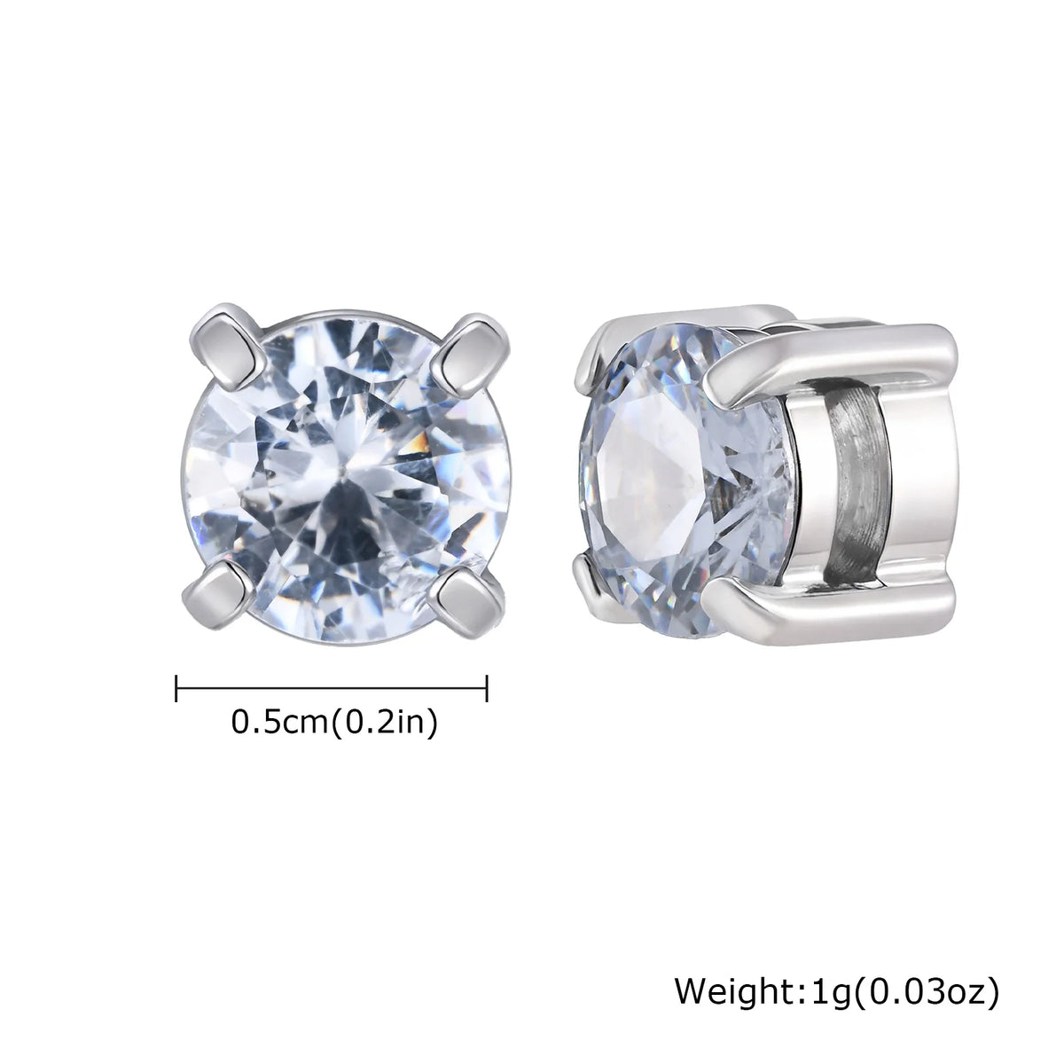 Pendientes Magnéticos sin Piercing - Circonita, Acero Inoxidable