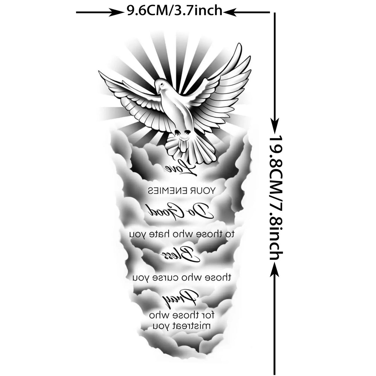 Set de Tatuajes Temporales - Diseños de Fe y Familia, Resistentes al Agua