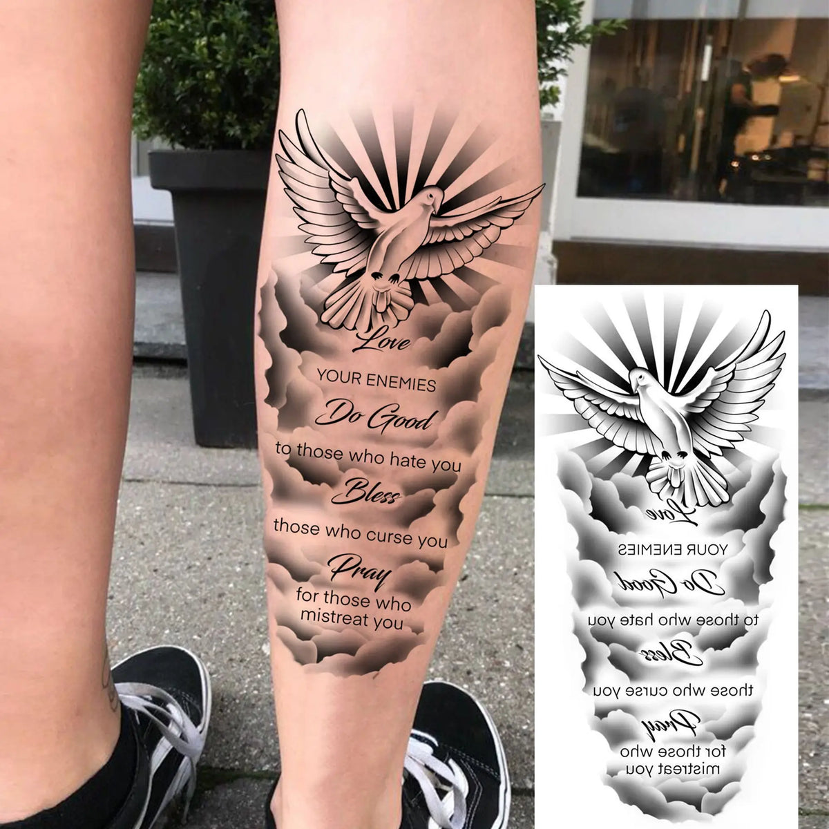 Set de Tatuajes Temporales - Diseños de Fe y Familia, Resistentes al Agua