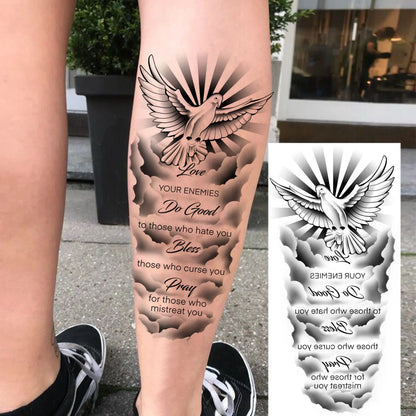 Set de Tatuajes Temporales - Diseños de Fe y Familia, Resistentes al Agua