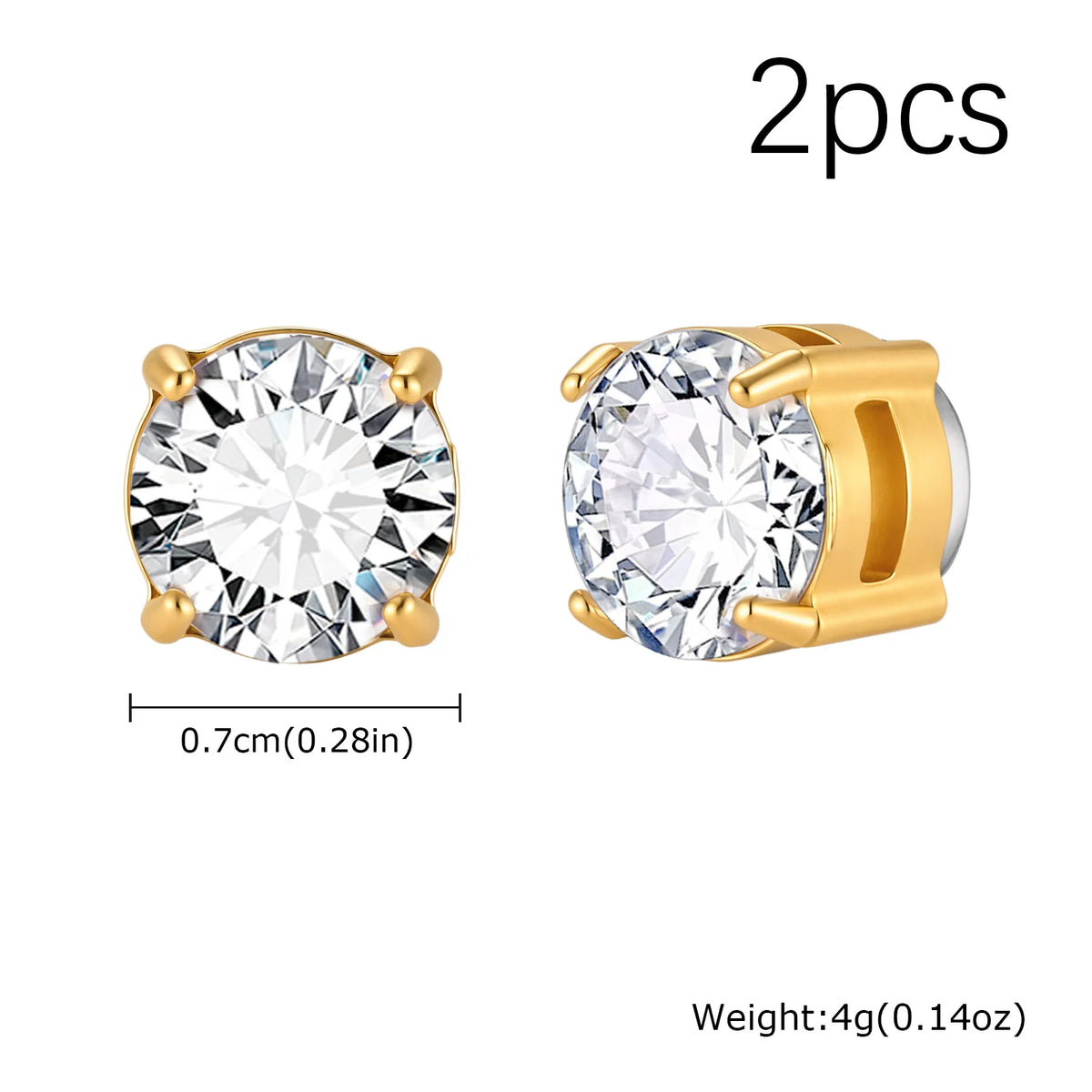 Pendientes Magnéticos sin Piercing - Circonita, Acero Inoxidable