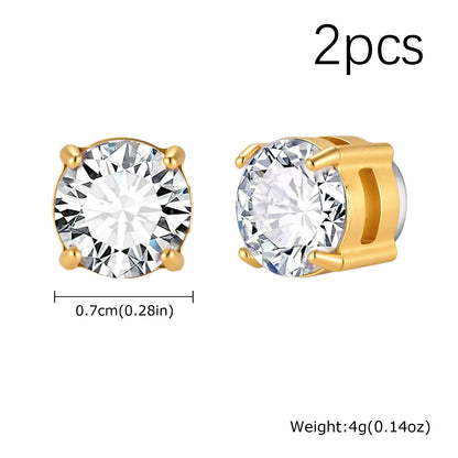 Pendientes Magnéticos sin Piercing - Circonita, Acero Inoxidable