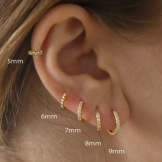 Aros Pequeños de Acero Inoxidable con Circonita - Cartílago y Tragus