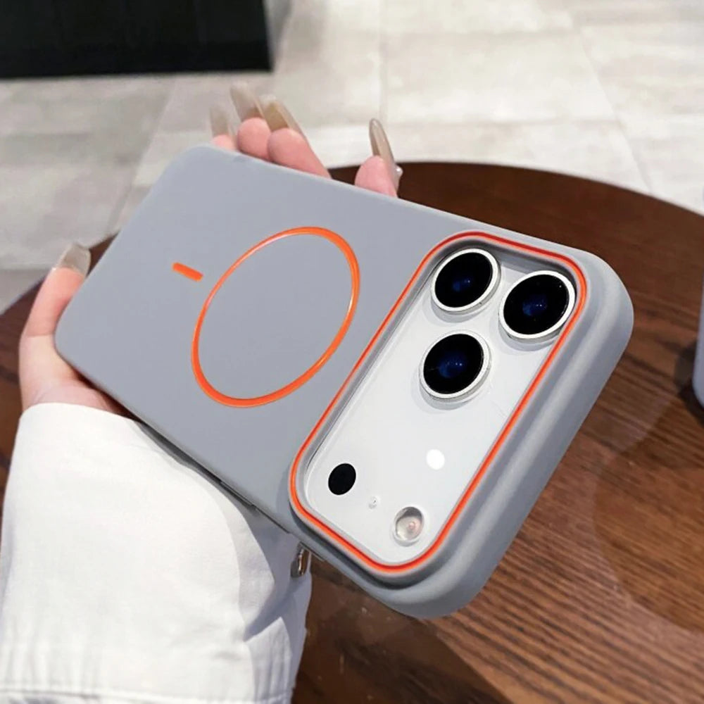 Luxury For Magsafe Silicone Phone Case For iPhone 11 12 13 14 15 16 17 18 Pro Max Magnetic Wireless Charging Back Case Cover