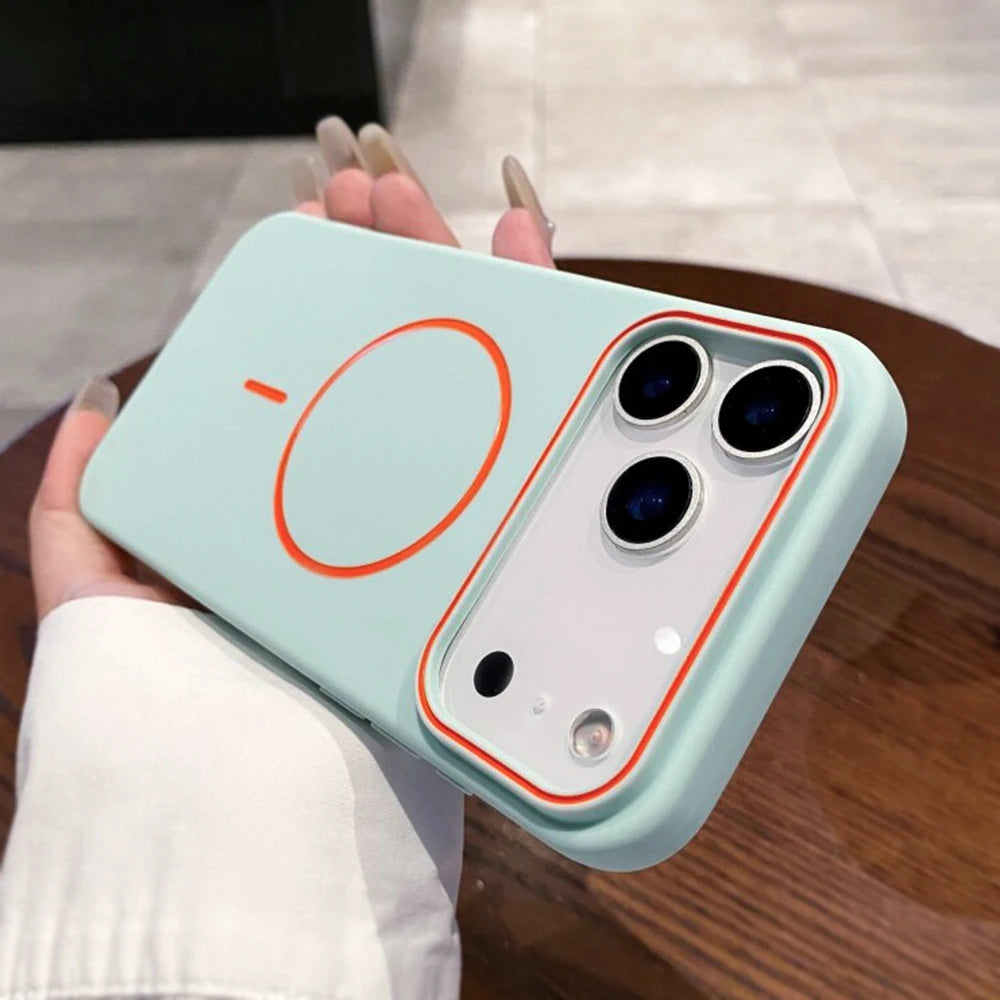 Luxury For Magsafe Silicone Phone Case For iPhone 11 12 13 14 15 16 17 18 Pro Max Magnetic Wireless Charging Back Case Cover