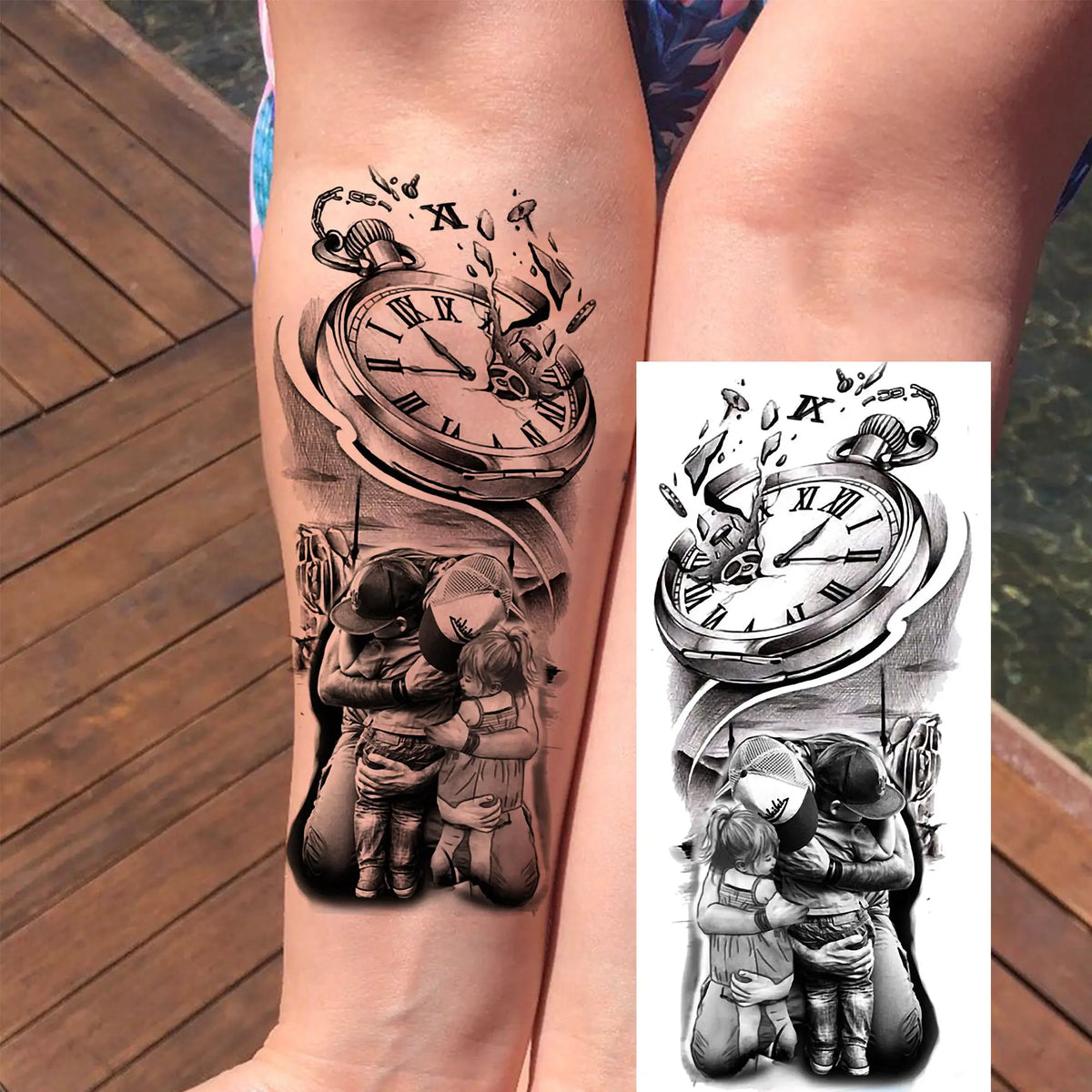 Set de Tatuajes Temporales - Diseños de Fe y Familia, Resistentes al Agua