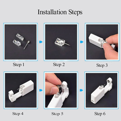 Kit de Piercing de Oreja Desechable Estéril - Circonita Redonda